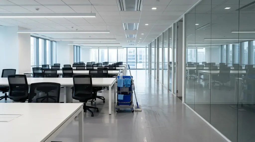 Janitorial services in a New Jersey office building