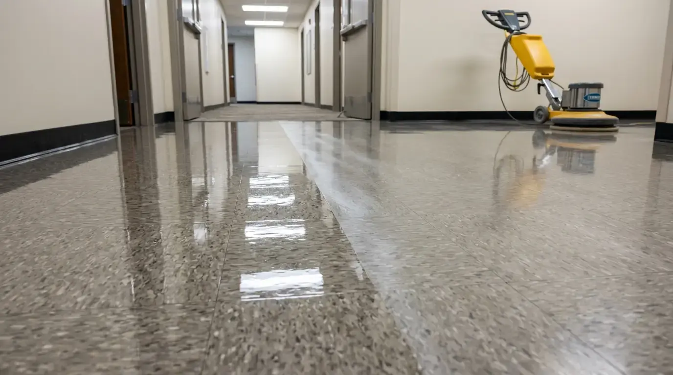 Stripping and waxing or polishing floors
